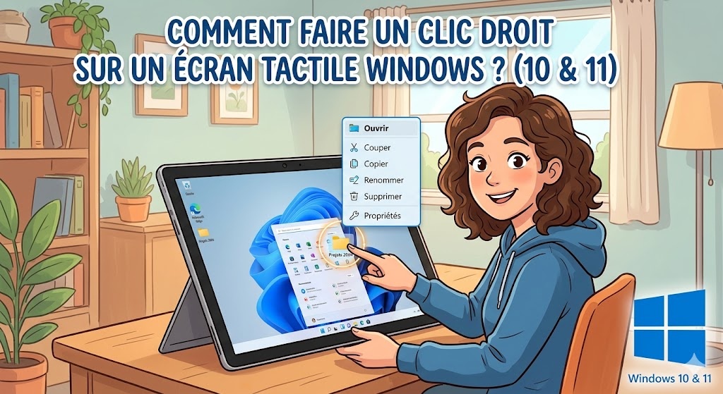 faire un clic droit sur un écran tactile sous Windows
