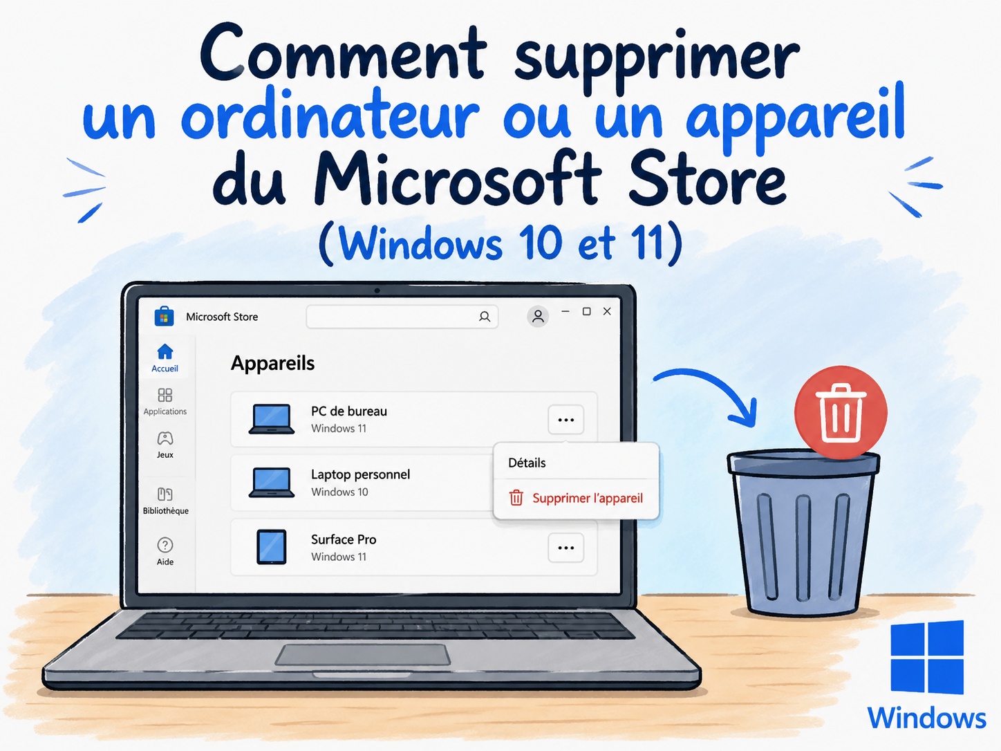 supprimer un appareil du Microsoft Store