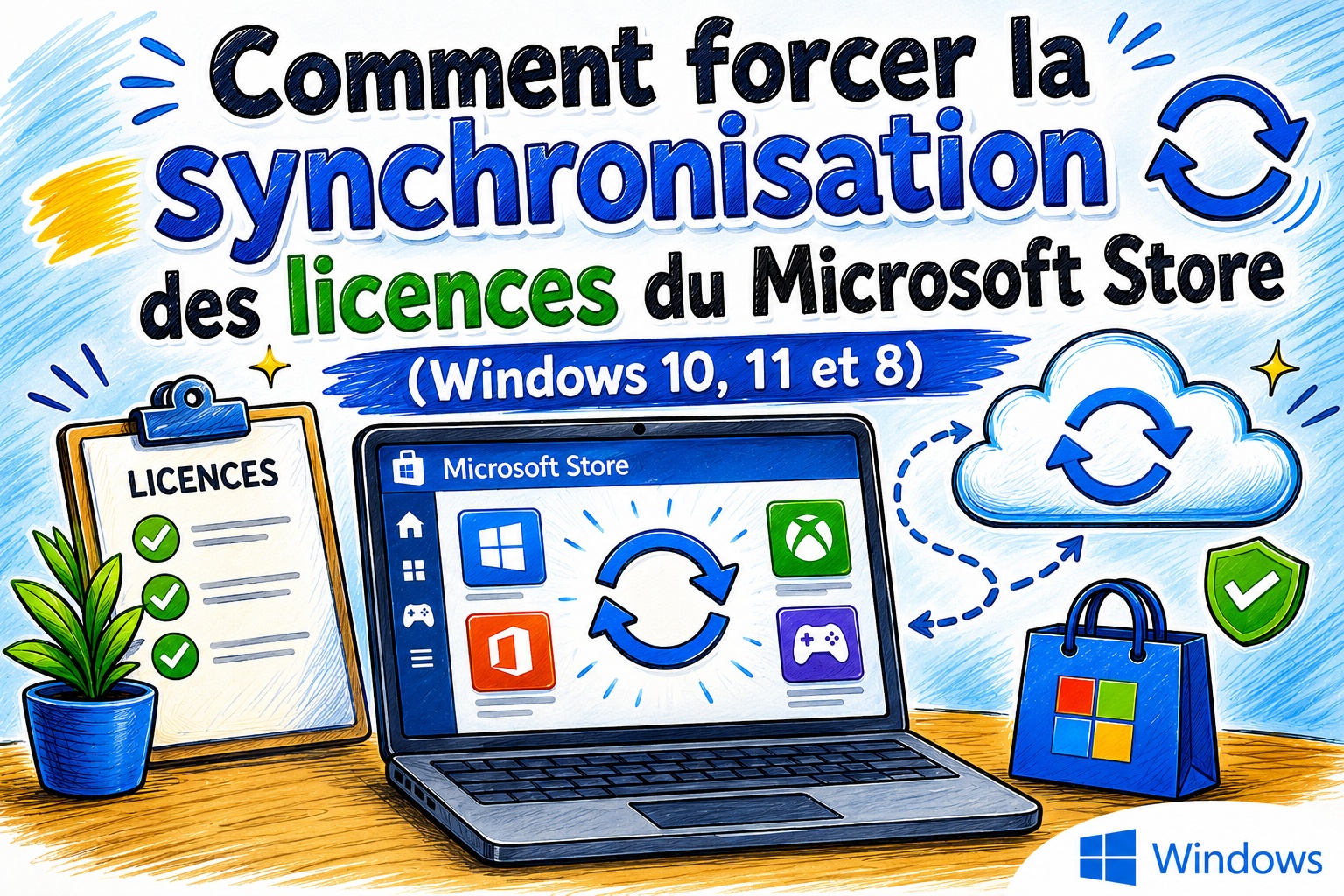 synchronisation licences Microsoft Store