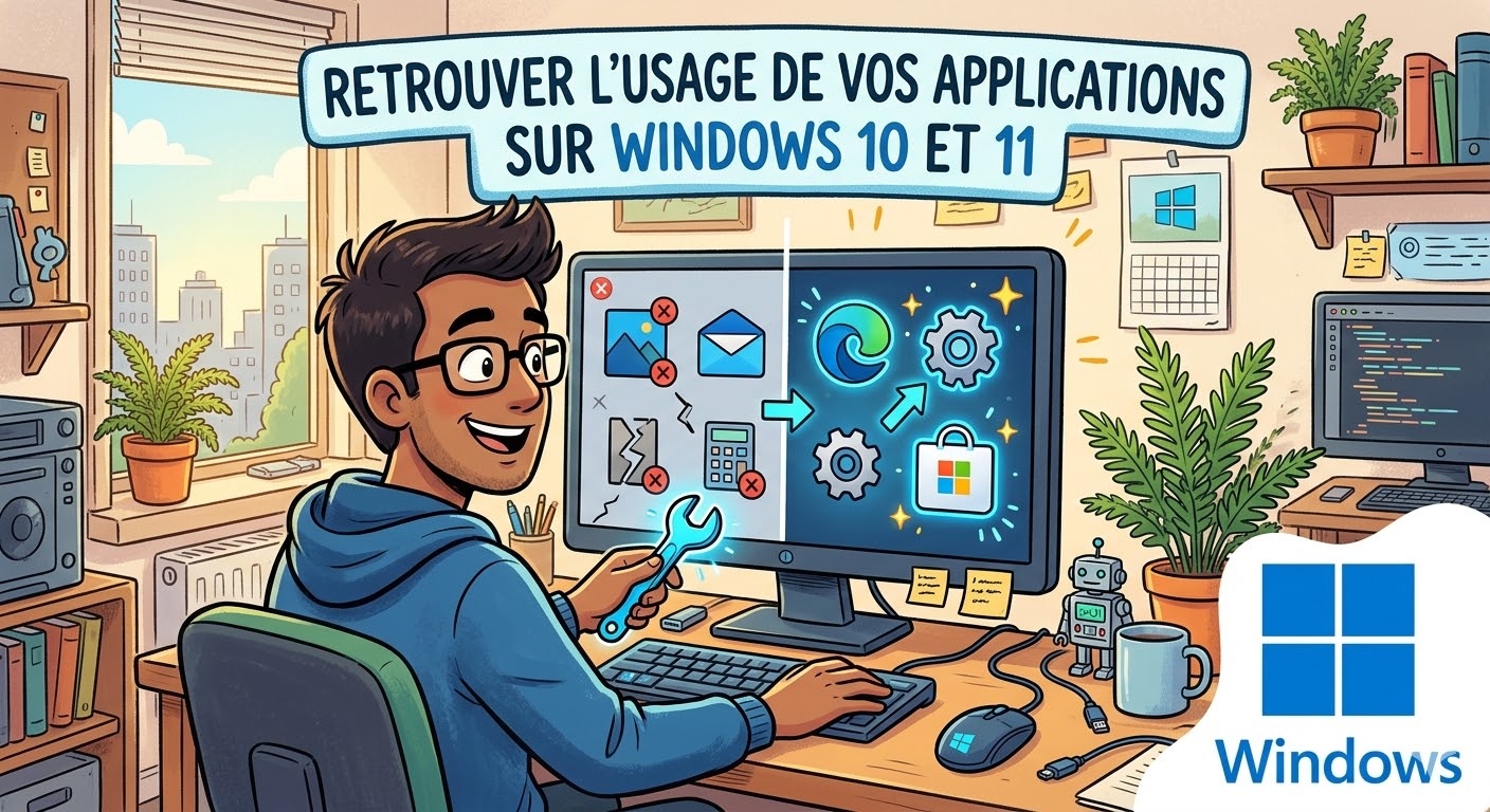 retrouver usage applications sous Windows