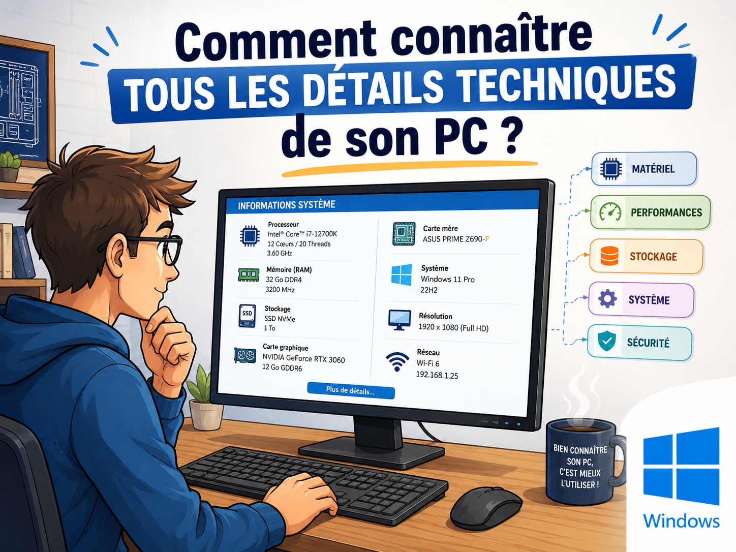 déterminer détails techniques PC Windows