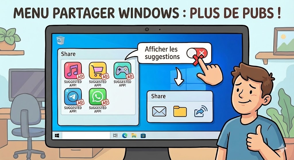 nettoyer menu partager Windows