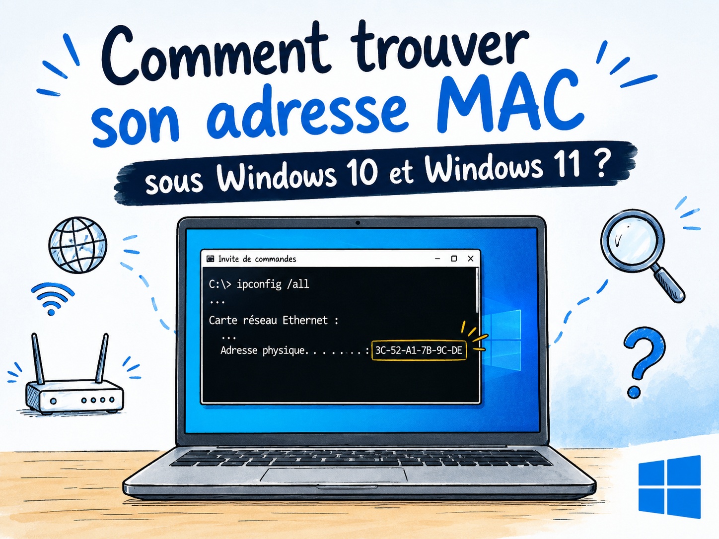 trouver adresse MAC Windows