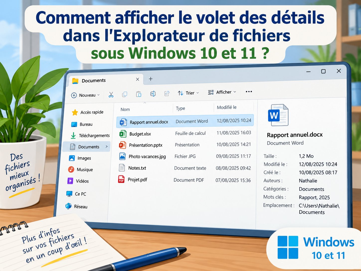 volet détails Windows