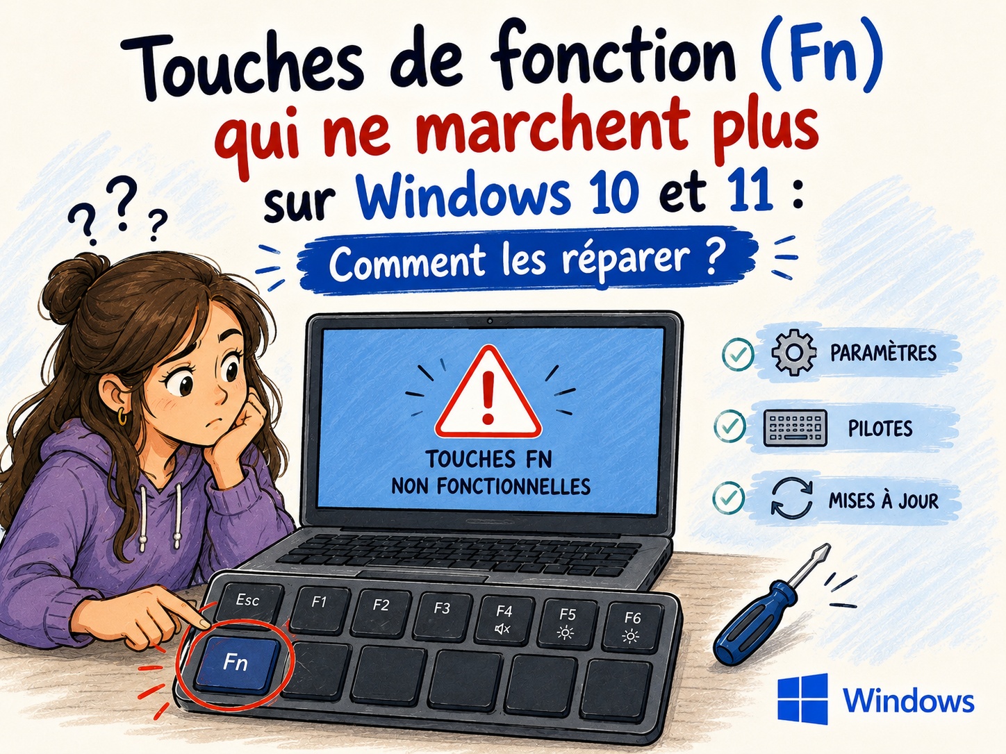 réparation des touches de fonctions sous Windows