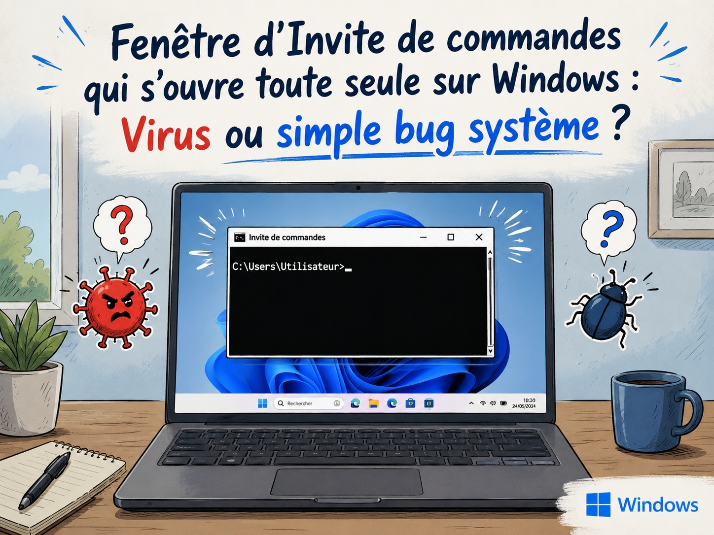 ouverture aléatoire Invite de commandes