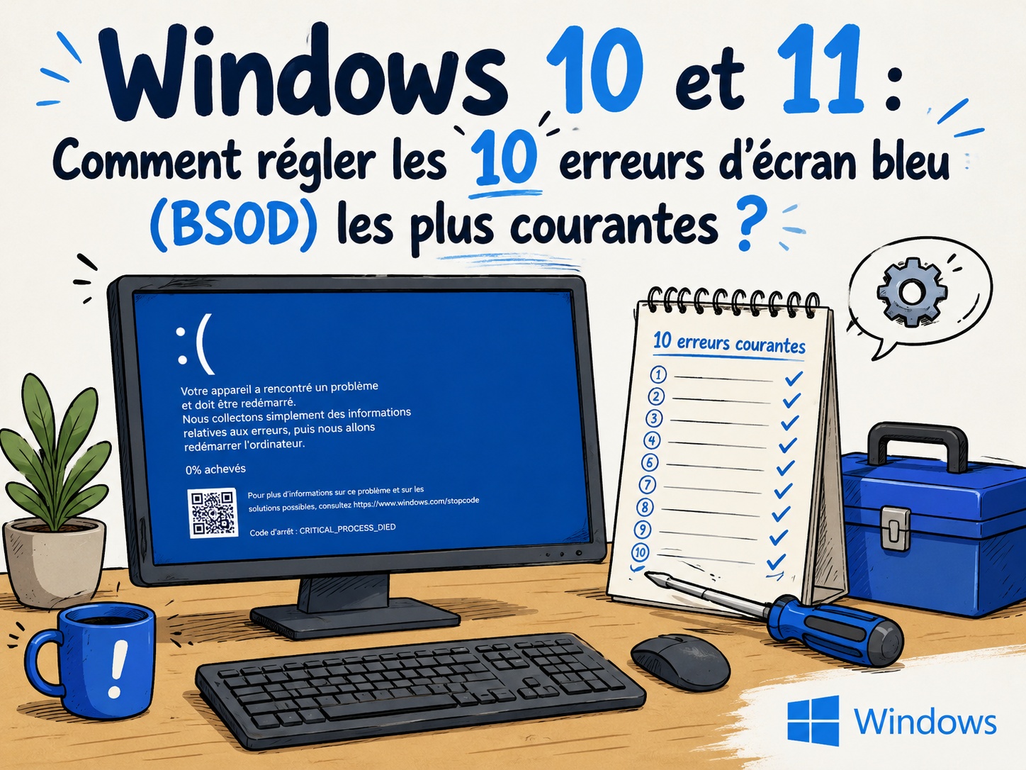 problèmes écrans bleus Windows