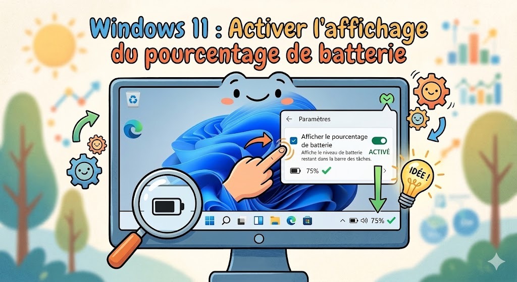 afficher le pourcentage de la batterie