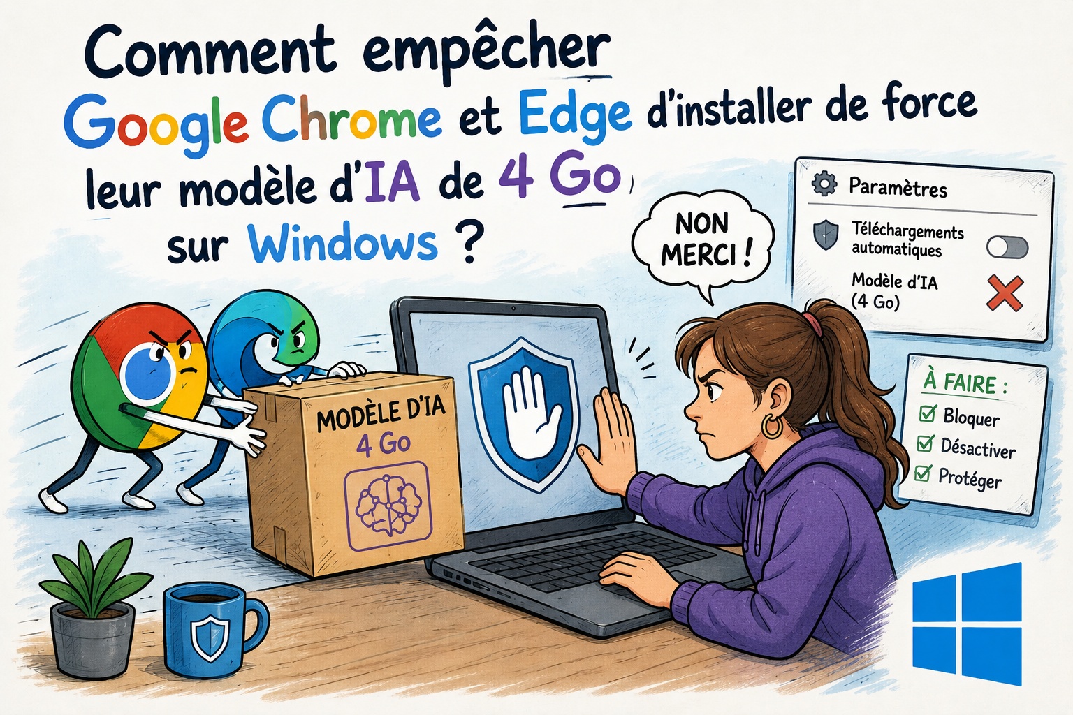 empêcher le téléchargement du modèle d'IA de Chrome