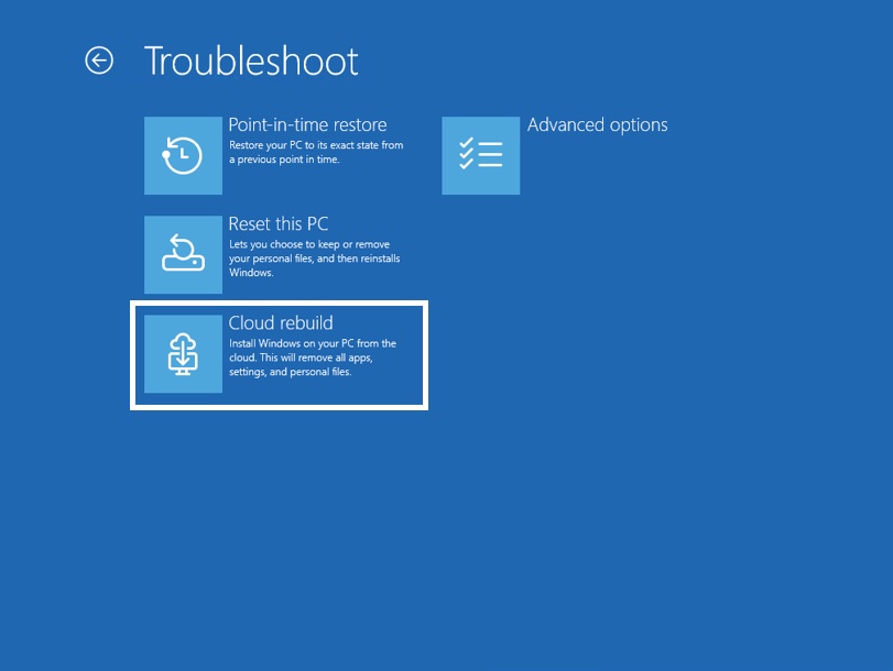 cloud rebuild Windows 11