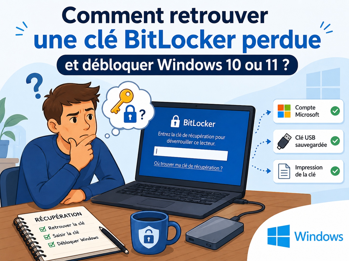 retrouver clé Bitlocker