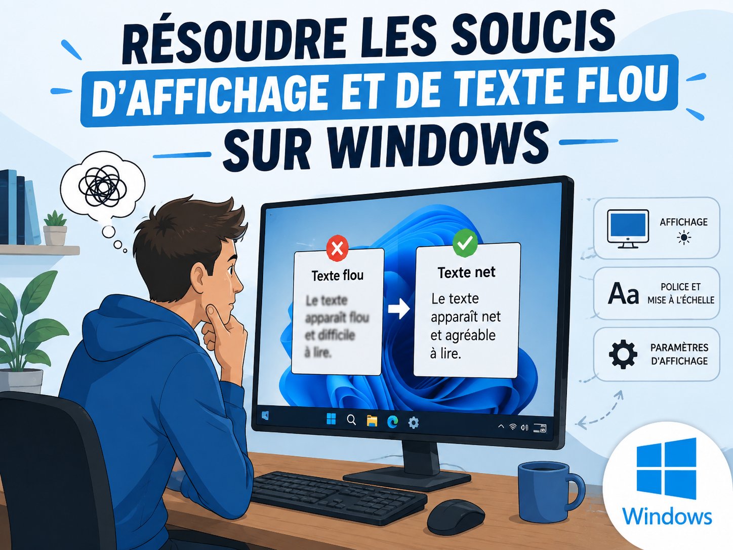 correction texte flou Windows