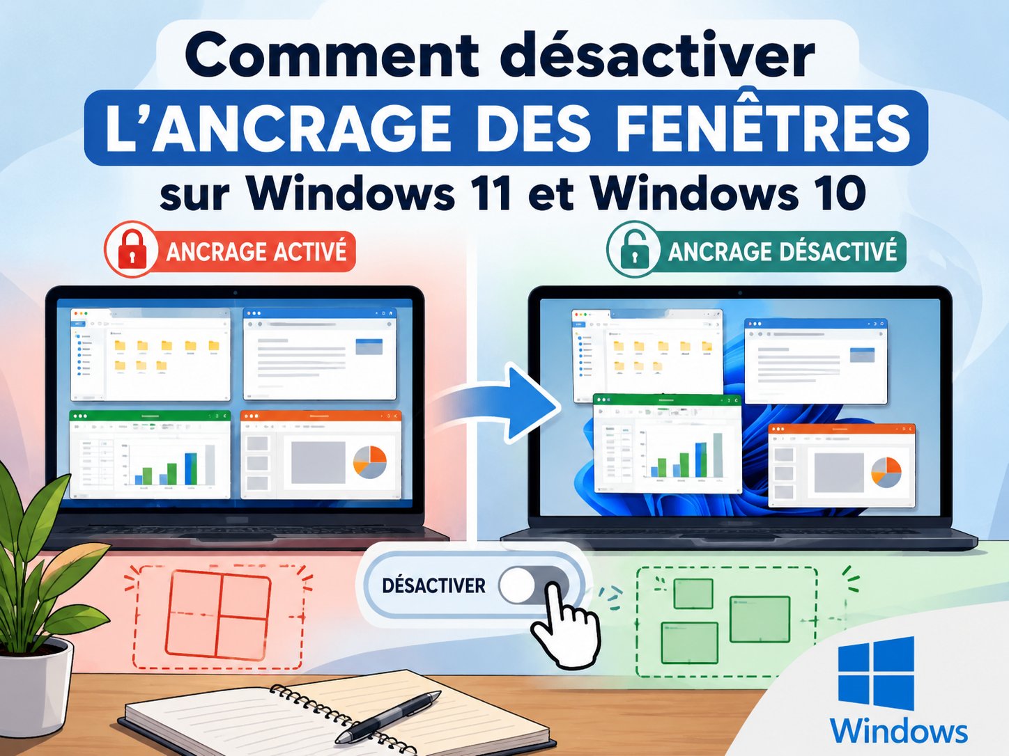 désactiver- ancrage fenêtres Windows