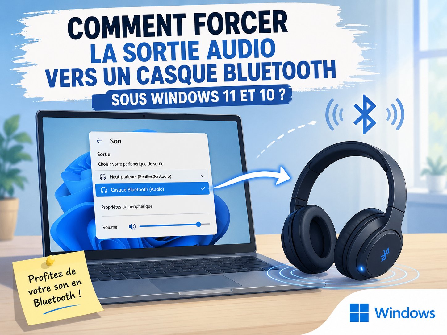 forcer sortie audio Bluetooth Windows